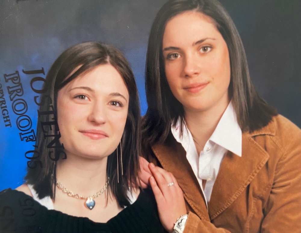 a highschool photo of two best friends