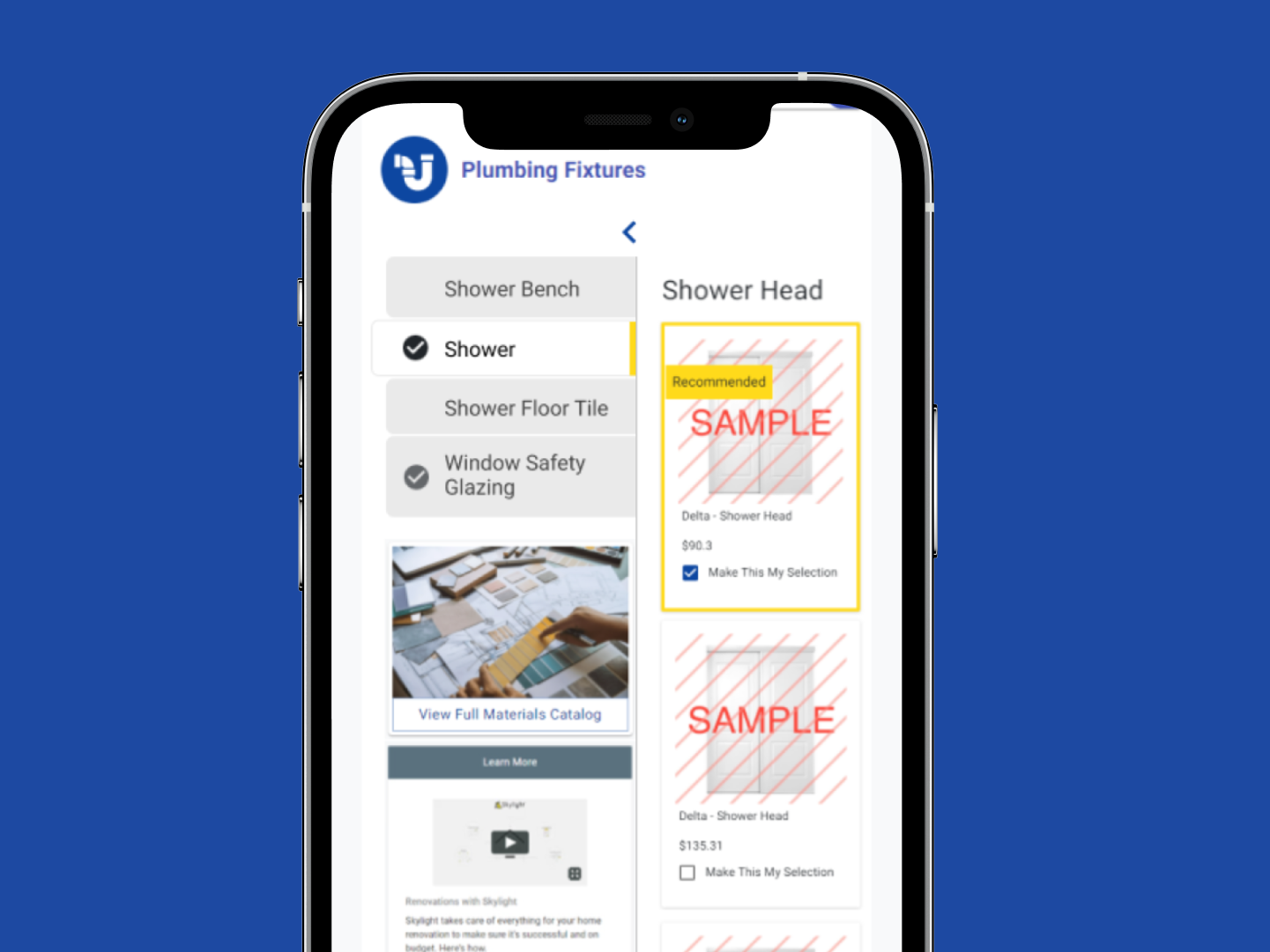 renovation material selection process mobile version