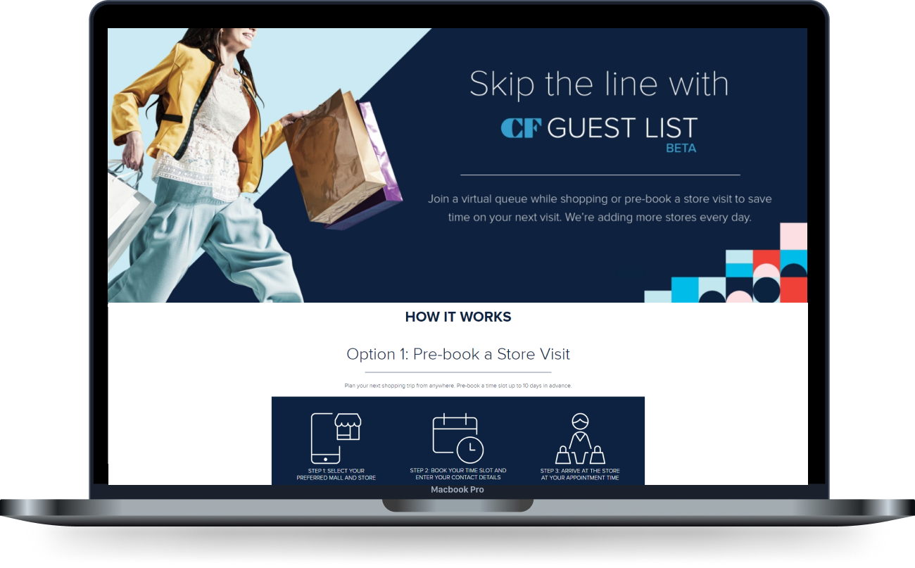 CF Guest List app screens